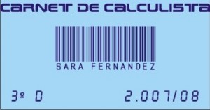 Un ejemplo de diseño del carné de calculista